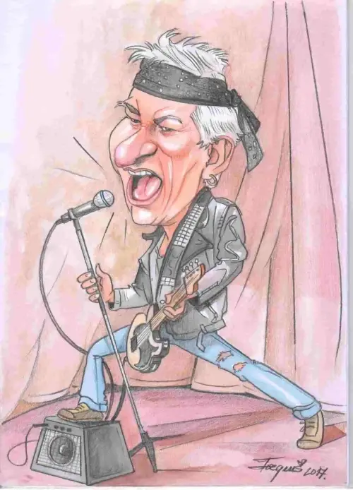 Karikatúra  oslávenec rocker .